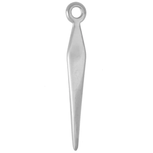 Ciondolo a punta a effetto ritorto 24x3 mm - Placcatura argento antico x1