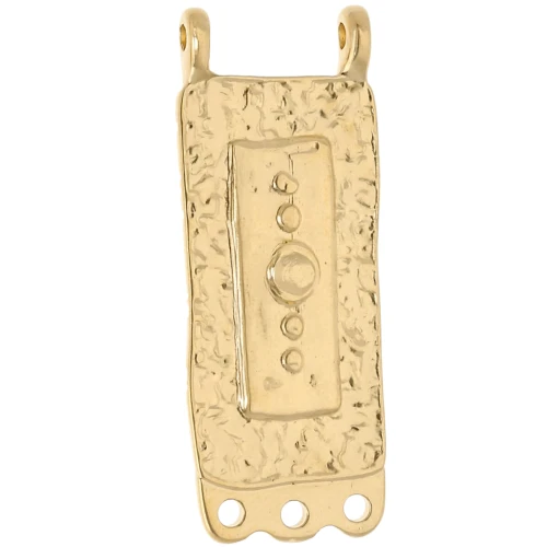 Ciondolo a lampadario rettangolare 32x12,5 mm - Dorato in oro fino x1
