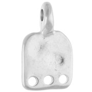 Ciondolo a candelabro quadrato irregolare 16x9 mm Design a occhio Placcatura argento antico