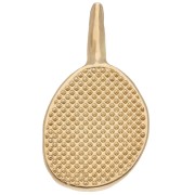 Ciondolo ovale irregolare 18x10 mm - motivo occhi - Dorato in oro fino x1