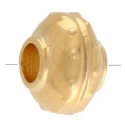 Perla piatta rotonda testurizzata 14 mm - Dorata con oro fino x1