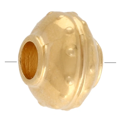 Perla piatta rotonda testurizzata 14 mm - Dorata con oro fino x1