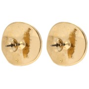 Orecchini tondi striati 22 mm effetto onda - Dorati con oro fino x2