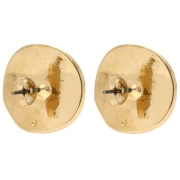 Orecchini tondi striati 22 mm effetto onda - Dorati con oro fino x2