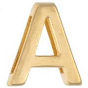 Farfallina alfabetica 15x14 mm - A - per nastro da 10 mm - Dorata con oro fino x1