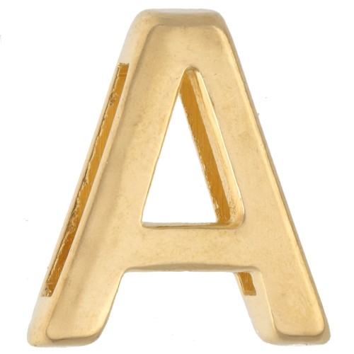 Lettera alfabetica 15x14 mm - A - per pizzo da 10 mm - Dorata con oro fino x1