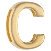Farfallina con lettera dell'alfabeto 15x12 mm - C - per nastro da 10 mm - Dorato con oro fino x1