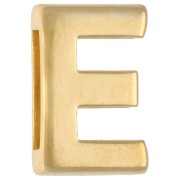 Farfallina con lettera dell'alfabeto 15x10 mm - E - per nastro da 10 mm - Dorata con oro fino x1