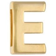Spingitore lettera alfabetica 15x10 mm - E - per pizzo da 10 mm - Dorato con oro fino x1