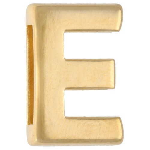 Farfallina con lettera dell'alfabeto 15x10 mm - E - per nastro da 10 mm - Dorata con oro fino x1