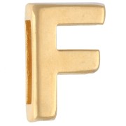 Farfallina con lettera dell'alfabeto 15x10 mm - F - per nastro da 10 mm - Dorato con oro fino x1