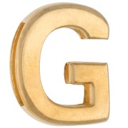 Farfalline alfabetiche 15x12 mm - G - per nastro da 10 mm - Dorato con oro fino x1
