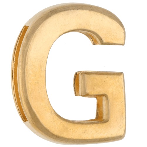 Farfalline alfabetiche 15x12 mm - G - per nastro da 10 mm - Dorato con oro fino x1