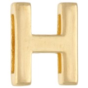 Farfallina con lettera dell'alfabeto 15x12 mm - H - per nastro da 10 mm - Dorata con oro fino x1