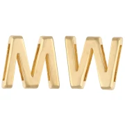 Farfallina alfabetica 15x17 mm - M o W - per nastro da 10 mm - Dorato con oro fino x1