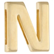 Farfallina con lettera dell’alfabeto 15x13 mm - N - per nastro da 10 mm - Dorata con oro fino x1
