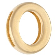 Farfallina con lettera dell'alfabeto 15x13 mm - O - per nastro da 10 mm - Dorata con oro fino x1