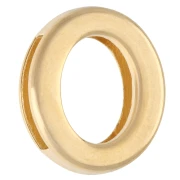 Farfallina con lettera dell'alfabeto 15x13 mm - O - per nastro da 10 mm - Dorata con oro fino x1