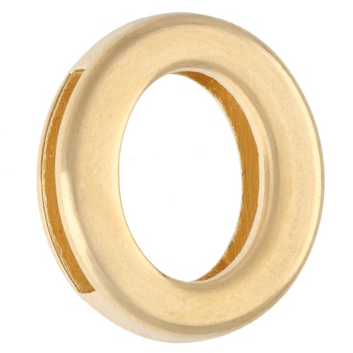Farfallina con lettera dell'alfabeto 15x13 mm - O - per nastro da 10 mm - Dorata con oro fino x1