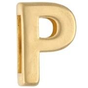 Farfalline con lettera dell'alfabeto 15x10 mm - P - per nastro da 10 mm - Dorato con oro fino x1