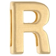 Farfallina con lettera dell'alfabeto 15x11,5 mm - R - per nastro da 10 mm - Dorata con oro fino x1