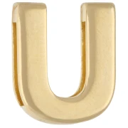 Farfallina alfabetica 15x13 mm - U - per nastro da 10 mm - Dorato con oro fino x1