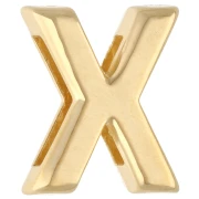 Farfalline con lettera dell'alfabeto 15x13 mm - X - per nastro da 10 mm - Dorato con oro fino x1