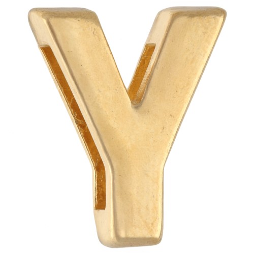 Farfallina con lettera dell'alfabeto 15x13 mm - Y - per nastro da 10 mm - Dorata con oro fino x1