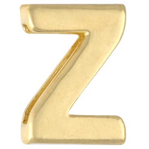 Lettera dell'alfabeto a pressione 15x11 mm - Z - per pizzo da 10 mm - Dorata con oro fino x1