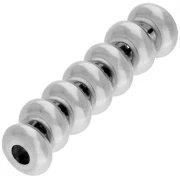 Perline lisce a rondelle 7,5 mm - Impiallacciatura in argento fino invecchiato x5