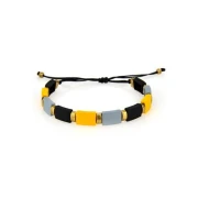 Navette di perle 8x4 mm - triplo foro - Dorate con oro fino x1