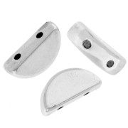 Perla a mezzaluna 5x10 mm - doppio foro - Placcatura in argento fino invecchiato x1