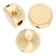 Perla a mezza sfera 6 mm - doppio foro - Dorata con oro fino x1