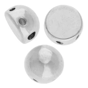 Perlina a mezza sfera da 6 mm - doppio foro - Placcatura argento fino invecchiato x1