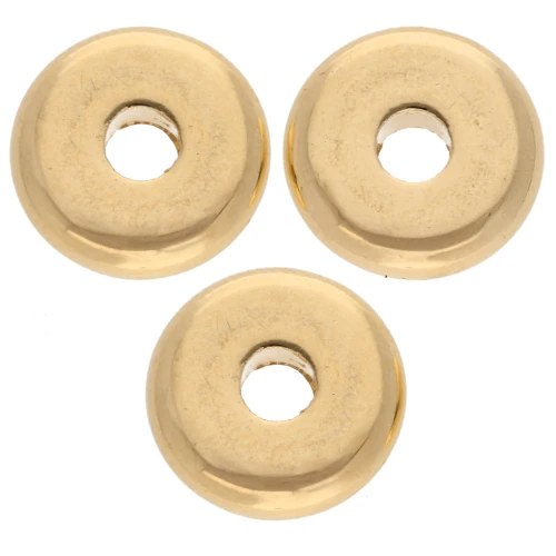 Perline rondelle lisce 10 mm - Placcate oro x5