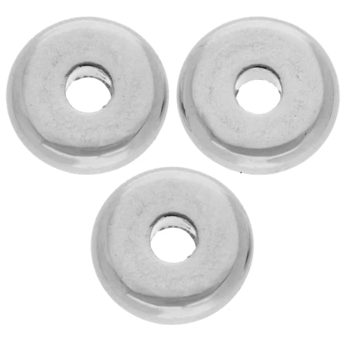 Perline rondelle lisce da 10 mm - Impiallacciatura in argento fino invecchiato x5
