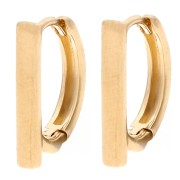 Barretta Dormeuses 15,5x12 mm con 1 anello aperto - Dorata con oro fino x2|raw }}