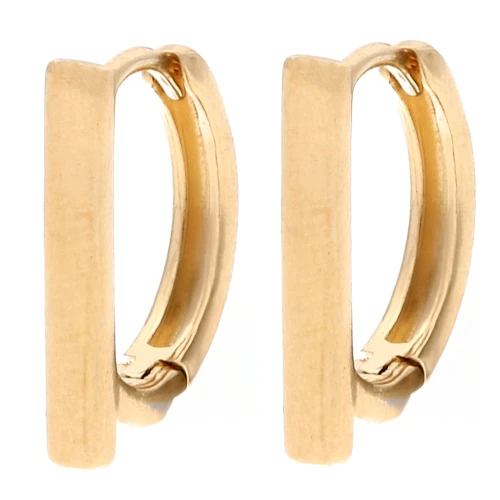 Barretta Dormeuses 15,5x12 mm con 1 anello aperto - Dorata con oro fino x2