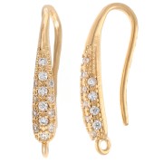 Ganci per orecchio 20 mm con ossido di zirconio e cerchio - Dorati con oro fino x2|raw }}