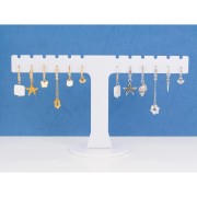 Ganci per orecchio 20 mm con ossido di zirconio e cerchio - Dorati con oro fino x2