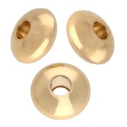 Perline tonde appiattite 6 mm - Dorate con oro fino x10|raw }}