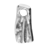 Charms rettangolo irregolare testurizzato 11x4,5 mm - Placcatura argento fino antico x5