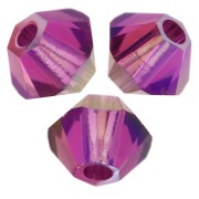 Biconi Swarovski 5328 da 3 mm - Fucsia Shimmer 2X x50
