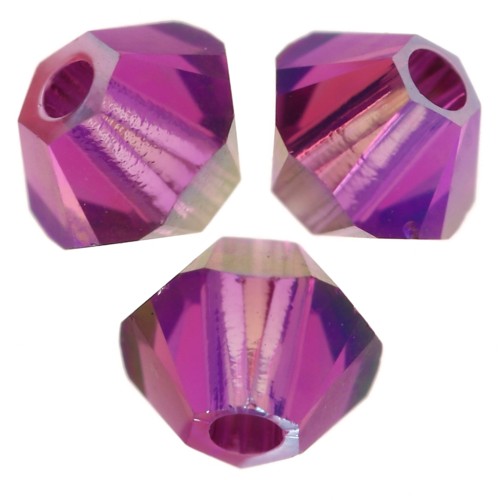 Biconi Swarovski 5328 da 3 mm - Fucsia Shimmer 2X x50