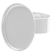 Base ovale mm. 18x13 colore argentato x1