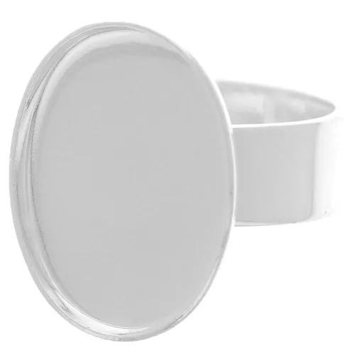 Base ovale mm. 18x13 colore argentato x1