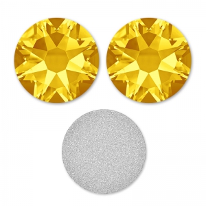 Swarovski 3 mm Light Topaz strass adesivi x36