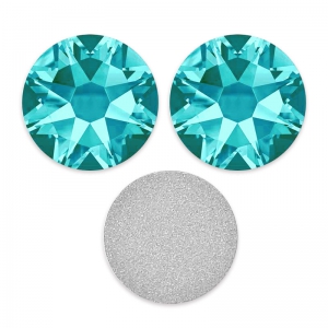 Swarovski 6 mm Blue Zircon strass adesivi x10