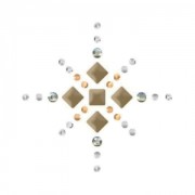 Motivo strass Hotfix stella 3 cm Crystal/Met. Light Gold/Golden Shadow