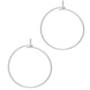 Orecchini a cerchio 25 mm - Filo 0,8 mm - Placcati in rodio x2